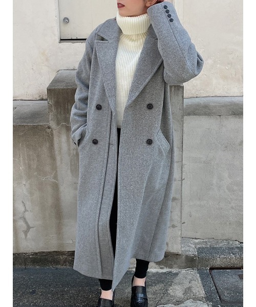 ENVYM（アンビー）の「メルトンロングＣＴ（その他アウター・レディース・ブラック/ブラウン/グレー・FREE）」の3枚目の写真