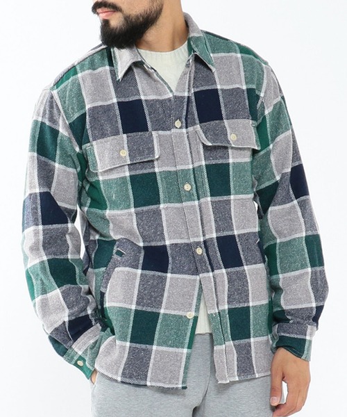 REMI RELIEF(レミレリーフ)の「REMI RELIEF × BEAMS PLUS / 別注 Check C.P.O. Shirt(シャツ/ブラウス・メンズ・グレー/オレンジ・SMALL/MEDIUM/LARGE/X-LARGE)」の2枚目の写真