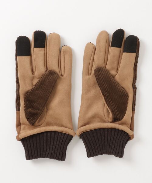UNIVERSAL OVERALL（ユニバーサルオーバーオール）の「UNIVERSAL OVERALL/ユニバーサルオーバーオール コーデュロイ スエード 切替 グローブ/手袋（手袋・メンズ・アイボリー/ブラック/ベージュ/ブラウン・FREE）」の5枚目の写真