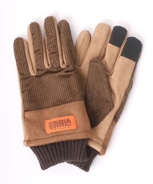 UNIVERSAL OVERALL（ユニバーサルオーバーオール）の「UNIVERSAL OVERALL/ユニバーサルオーバーオール コーデュロイ スエード 切替 グローブ/手袋（手袋・メンズ・アイボリー/ブラック/ベージュ/ブラウン・FREE）」の4枚目の写真