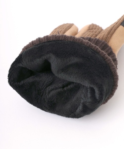 UNIVERSAL OVERALL（ユニバーサルオーバーオール）の「UNIVERSAL OVERALL/ユニバーサルオーバーオール コーデュロイ スエード 切替 グローブ/手袋（手袋・メンズ・アイボリー/ブラック/ベージュ/ブラウン・FREE）」の9枚目の写真