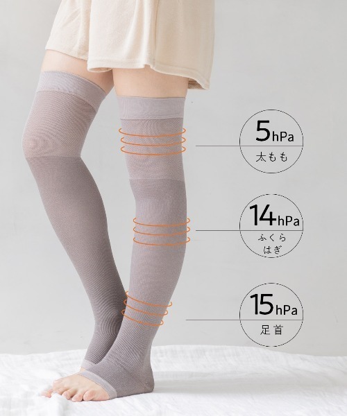 フェリシモMama（フェリシモママ）の「Ｍｏｒｅｄｄｅ　コットン混で心地いい　着圧ニーハイソックス（マタニティウェア/グッズ・レディース・ブルー/ブラウン系その他・ONE SIZE）」の12枚目の写真