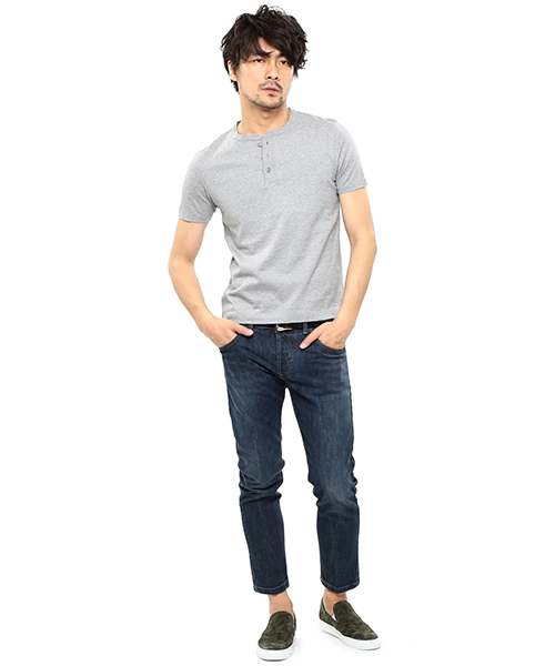 BRILLA per il gusto(ブリッラペルイルグースト)の「Brilla per il gusto / ベーシック ヘンリーネック Tシャツ(Tシャツ/カットソー・メンズ・ホワイト/グレー/ネイビー・MEDIUM/SMALL/LARGE/X-SMALL)」の4枚目の写真