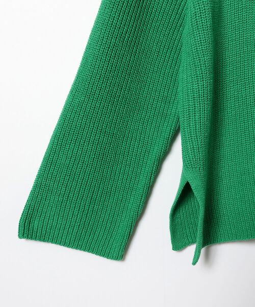 B:MING by BEAMS(ビーミングバイビームス)の「B:MING by BEAMS / 片畦 ハーフジップ ニット(ニット/セーター・レディース・グリーン/ホワイト×ネイビー/オフホワイト・FREE)」の12枚目の写真