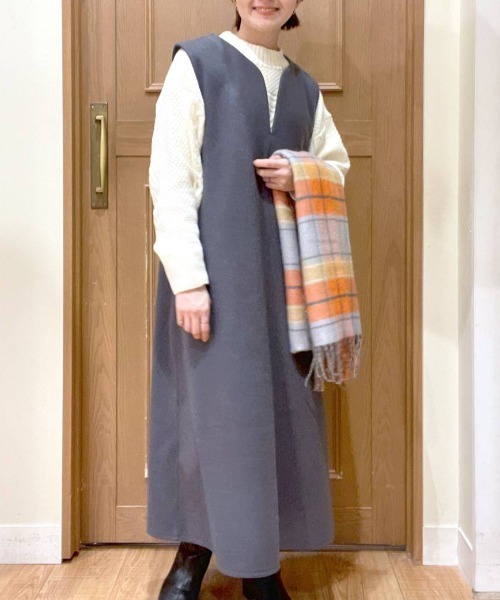 studio CLIP(スタディオクリップ)の「軽メルトンジャンパースカート(ジャンパースカート・レディース・チャコール/モカ/ブラック・MEDIUM/LARGE)」の1枚目の写真