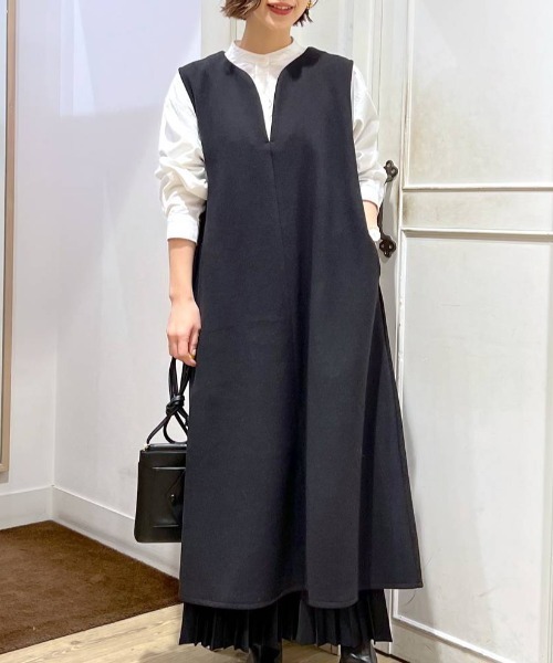 studio CLIP(スタディオクリップ)の「軽メルトンジャンパースカート(ジャンパースカート・レディース・チャコール/モカ/ブラック・MEDIUM/LARGE)」の2枚目の写真