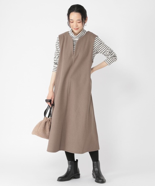 studio CLIP(スタディオクリップ)の「軽メルトンジャンパースカート(ジャンパースカート・レディース・チャコール/モカ/ブラック・MEDIUM/LARGE)」の15枚目の写真