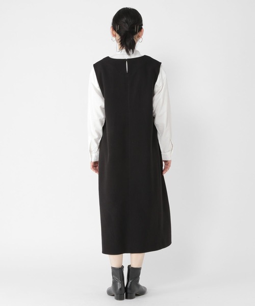 studio CLIP(スタディオクリップ)の「軽メルトンジャンパースカート(ジャンパースカート・レディース・チャコール/モカ/ブラック・MEDIUM/LARGE)」の4枚目の写真