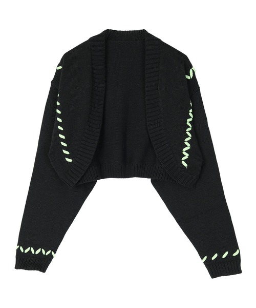 miette(ミエット)の「配色ステッチニットボレロ(カーディガン/ボレロ・レディース・アイボリー/ブラック/グレー・FREE)」の18枚目の写真