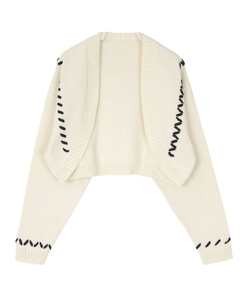miette(ミエット)の「配色ステッチニットボレロ(カーディガン/ボレロ・レディース・アイボリー/ブラック/グレー・FREE)」の17枚目の写真