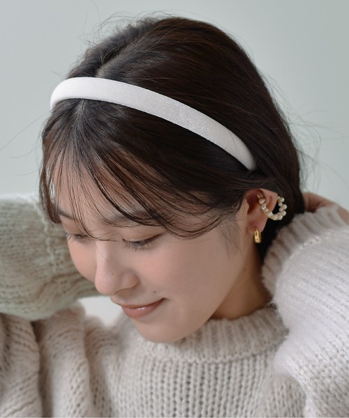 Monocoro toppi（モノコロトッピ）の「光沢 ベロア シンプル 太め カチューシャ（カチューシャ・レディース・ブラック/カーキ/ブラウン/アイボリー・フリー）」の9枚目の写真