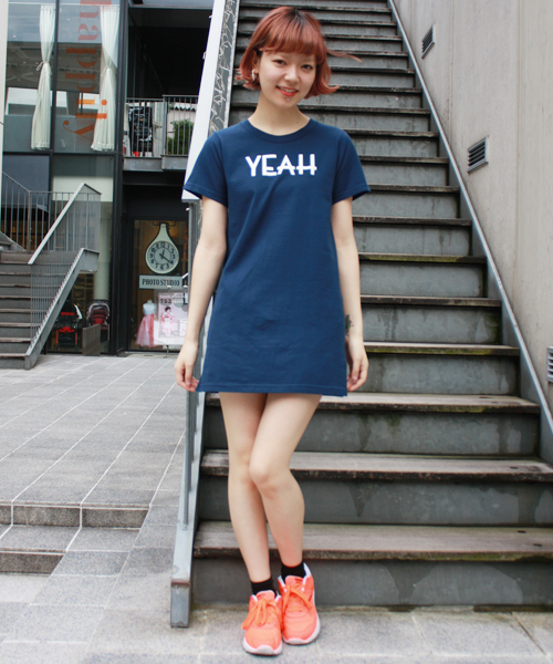 X-girl（エックスガール）の「TALK S/S TEE DRESS（ワンピース・レディース・ホワイト/ブラック/ネイビー・2/1）」の8枚目の写真