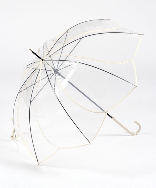 GLOBAL WORK（グローバルワーク）の「フラワーパイピングビニ傘/172236（長傘・レディース・ホワイト/ブルー/ダークブラウン・FREE）」の2枚目の写真