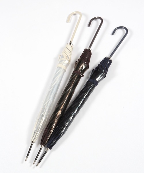 GLOBAL WORK（グローバルワーク）の「フラワーパイピングビニ傘/172236（長傘・レディース・ホワイト/ブルー/ダークブラウン・FREE）」の4枚目の写真