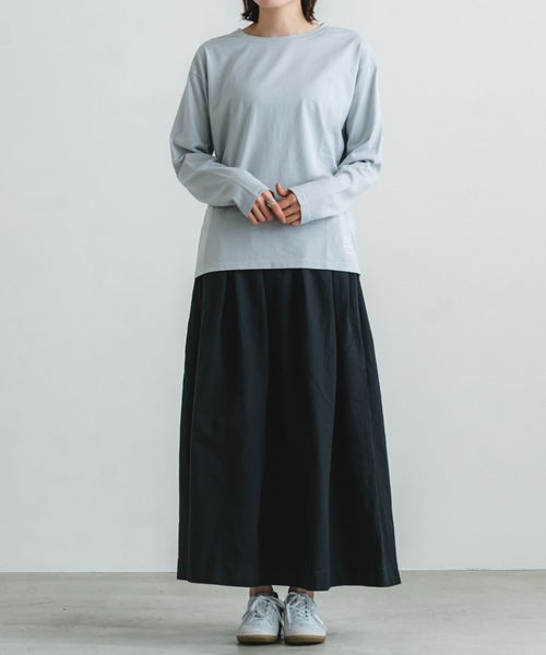 quadro（クオドロ）の「40/2CM天竺クルーネックtee（Tシャツ/カットソー・レディース・ブルーグレー/レンガ/オフホワイト/ダークネイビー・FREE）」の18枚目の写真