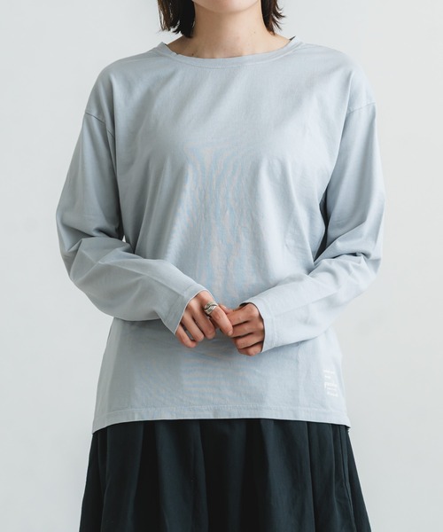quadro（クオドロ）の「40/2CM天竺クルーネックtee（Tシャツ/カットソー・レディース・ブルーグレー/レンガ/オフホワイト/ダークネイビー・FREE）」の17枚目の写真