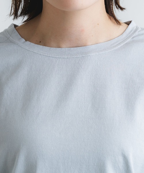 quadro（クオドロ）の「40/2CM天竺クルーネックtee（Tシャツ/カットソー・レディース・ブルーグレー/レンガ/オフホワイト/ダークネイビー・FREE）」の19枚目の写真