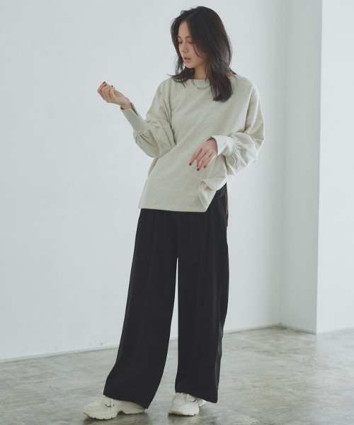 RASW（ラス）の「[RASW]ダブルタックドレープワイドパンツ（スラックス・レディース・ライトブルー/ブラック/ベージュ系その他/オフホワイト/ベージュ/ピンク・M/L/PM/TM/TL）」の13枚目の写真