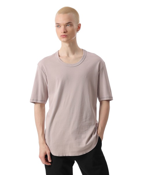 ATTACHMENT（アタッチメント）の「スビンコットン リブ Oネック S/S TEE   /  SVIN CO RIB O-NECK S/S TEE（Tシャツ/カットソー・メンズ・ホワイト/スモークピンク/ブラック/グレー系その他・1/3/2）」の7枚目の写真