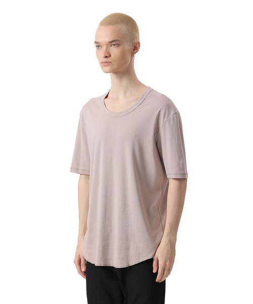 ATTACHMENT（アタッチメント）の「スビンコットン リブ Oネック S/S TEE   /  SVIN CO RIB O-NECK S/S TEE（Tシャツ/カットソー・メンズ・ホワイト/スモークピンク/ブラック/グレー系その他・1/3/2）」の5枚目の写真