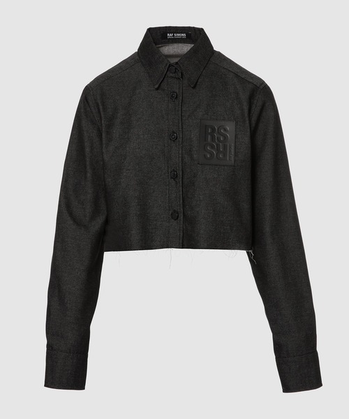 ラフシモンズ ダブルカブスシャツ ブラック Raf Simons Gothic big fit