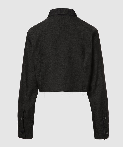 RAF SIMONS(ラフシモンズ)の「Cropped denim shirt(シャツ/ブラウス・レディース・ブラック・S/M)」の2枚目の写真