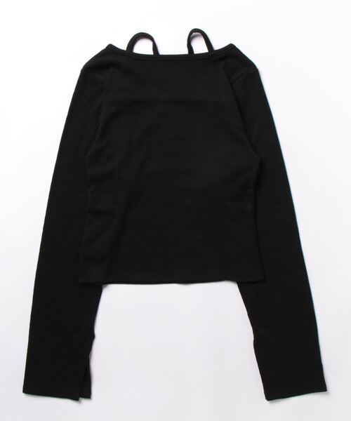 Per sist ence（パーシエンス）の「Per sist ence/パーシエンス　リブボレロ風トップス（Tシャツ/カットソー・レディース・ベージュ/ホワイト/ブラック/ダークグレー・FREE）」の5枚目の写真