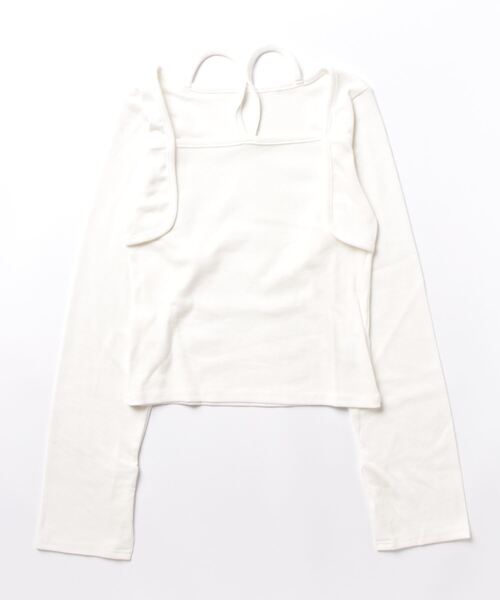 Per sist ence（パーシエンス）の「Per sist ence/パーシエンス　リブボレロ風トップス（Tシャツ/カットソー・レディース・ベージュ/ホワイト/ブラック/ダークグレー・FREE）」の12枚目の写真