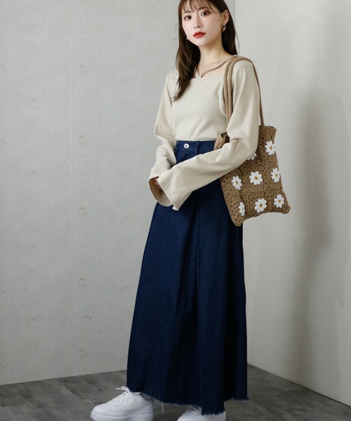 Per sist ence（パーシエンス）の「Per sist ence/パーシエンス　リブボレロ風トップス（Tシャツ/カットソー・レディース・ベージュ/ホワイト/ブラック/ダークグレー・FREE）」の16枚目の写真
