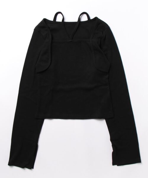 Per sist ence（パーシエンス）の「Per sist ence/パーシエンス　リブボレロ風トップス（Tシャツ/カットソー・レディース・ベージュ/ホワイト/ブラック/ダークグレー・FREE）」の13枚目の写真