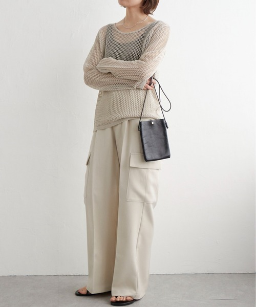 notch.(ノッチ)の「【2WAY】メッシュクルーネックニット(ニット/セーター・レディース・グレー/ブラック/ベージュ・M)」の7枚目の写真