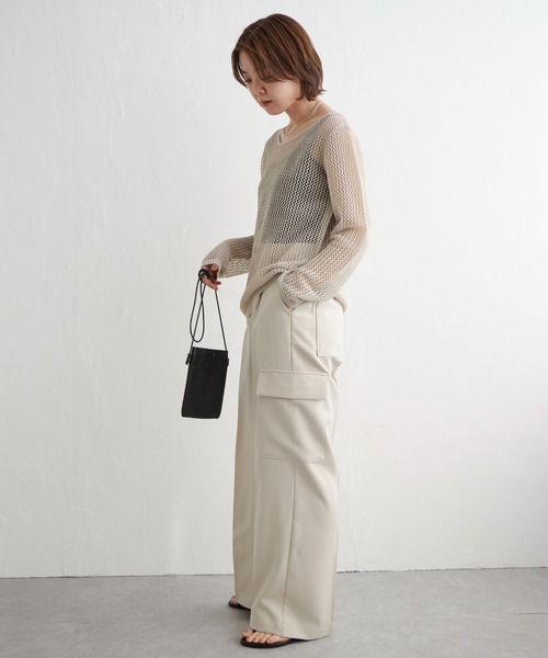 notch.(ノッチ)の「【2WAY】メッシュクルーネックニット(ニット/セーター・レディース・グレー/ブラック/ベージュ・M)」の8枚目の写真
