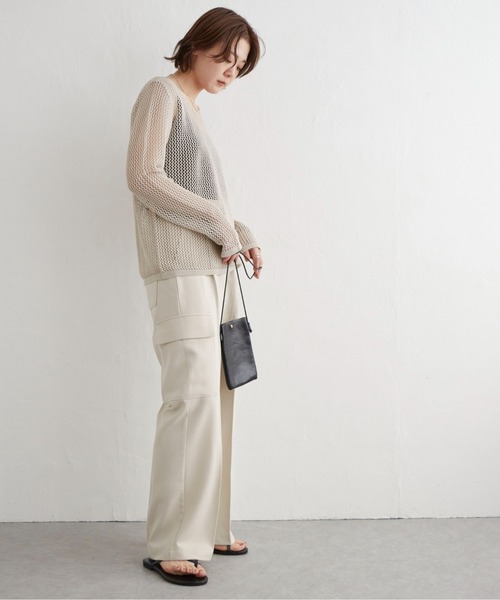 notch.(ノッチ)の「【2WAY】メッシュクルーネックニット(ニット/セーター・レディース・グレー/ブラック/ベージュ・M)」の9枚目の写真
