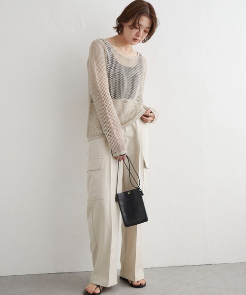 notch.(ノッチ)の「【2WAY】メッシュクルーネックニット(ニット/セーター・レディース・グレー/ブラック/ベージュ・M)」の10枚目の写真