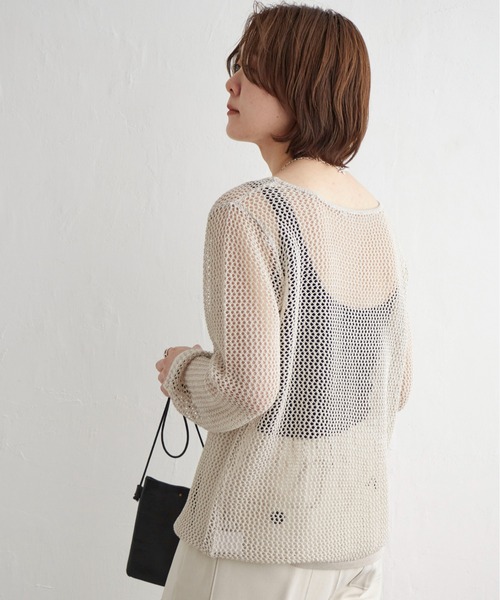 notch.(ノッチ)の「【2WAY】メッシュクルーネックニット(ニット/セーター・レディース・グレー/ブラック/ベージュ・M)」の13枚目の写真