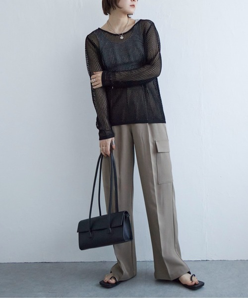 notch.(ノッチ)の「【2WAY】メッシュクルーネックニット(ニット/セーター・レディース・グレー/ブラック/ベージュ・M)」の19枚目の写真