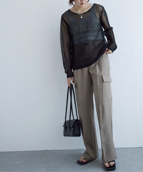 notch.(ノッチ)の「【2WAY】メッシュクルーネックニット(ニット/セーター・レディース・グレー/ブラック/ベージュ・M)」の20枚目の写真