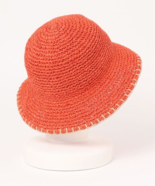 OVERRIDE（オーバーライド）の「OVERRIDE  PAPER CROCHET BUCKET HAT（ハット・レディース・ダークグレー/オレンジ/ベージュ・58cm）」の4枚目の写真