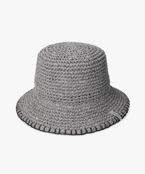 OVERRIDE（オーバーライド）の「OVERRIDE  PAPER CROCHET BUCKET HAT（ハット・レディース・ダークグレー/オレンジ/ベージュ・58cm）」の9枚目の写真