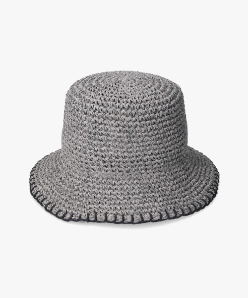 OVERRIDE（オーバーライド）の「OVERRIDE  PAPER CROCHET BUCKET HAT（ハット・レディース・ダークグレー/オレンジ/ベージュ・58cm）」の10枚目の写真
