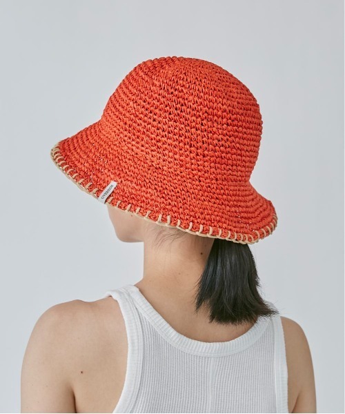 OVERRIDE（オーバーライド）の「OVERRIDE  PAPER CROCHET BUCKET HAT（ハット・レディース・ダークグレー/オレンジ/ベージュ・58cm）」の20枚目の写真
