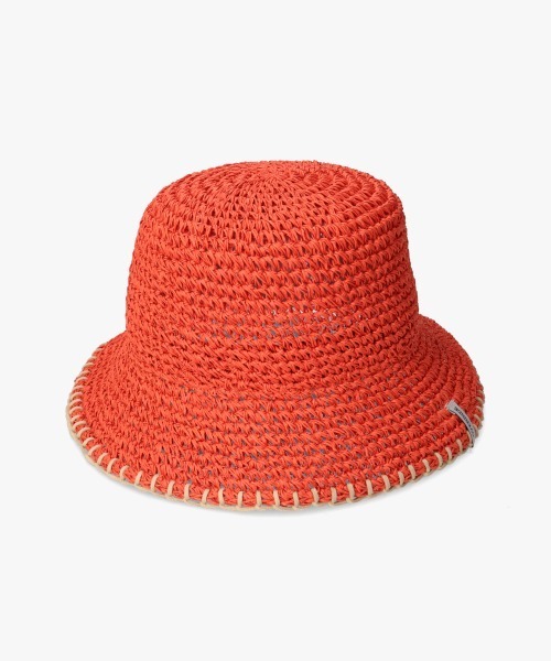OVERRIDE（オーバーライド）の「OVERRIDE  PAPER CROCHET BUCKET HAT（ハット・レディース・ダークグレー/オレンジ/ベージュ・58cm）」の21枚目の写真
