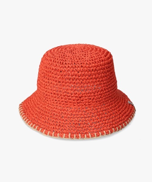 OVERRIDE（オーバーライド）の「OVERRIDE  PAPER CROCHET BUCKET HAT（ハット・レディース・ダークグレー/オレンジ/ベージュ・58cm）」の22枚目の写真