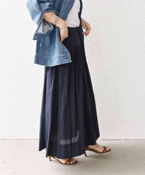 セール】SHIPS any: 〈洗濯機可能〉キャンブリック ギャザー スカート