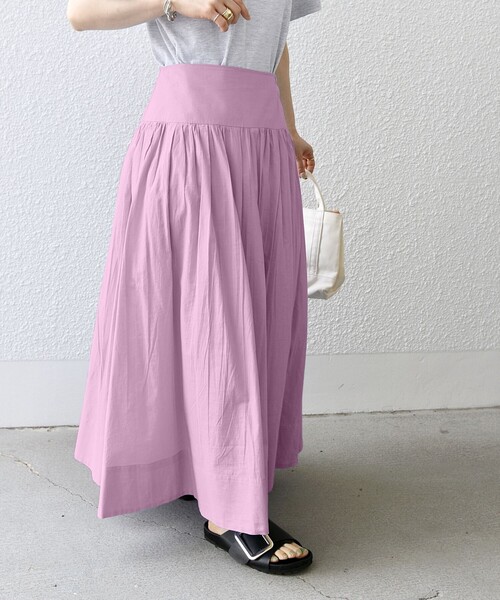 セール】SHIPS any: 〈洗濯機可能〉キャンブリック ギャザー スカート