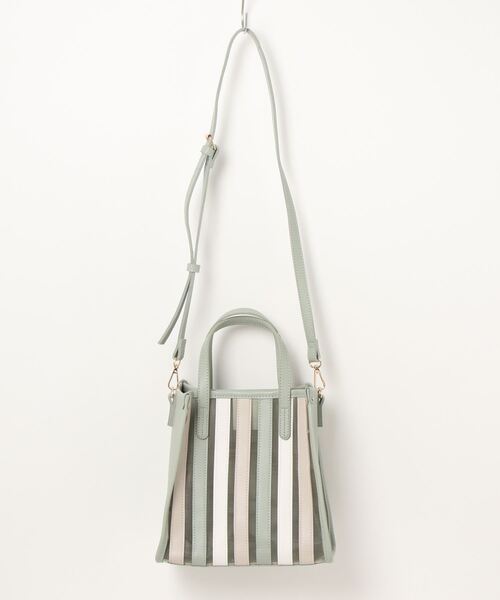 T・S・L（ティーエスエル）の「【T.S.L】ストライプクリアバッグ(836461)（ハンドバッグ・レディース・ブラック/グリーン/ベージュ・ALL）」の3枚目の写真