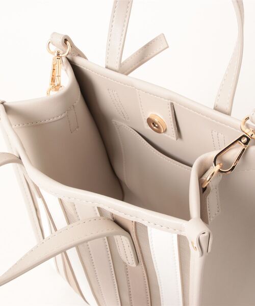 T・S・L（ティーエスエル）の「【T.S.L】ストライプクリアバッグ(836461)（ハンドバッグ・レディース・ブラック/グリーン/ベージュ・ALL）」の6枚目の写真