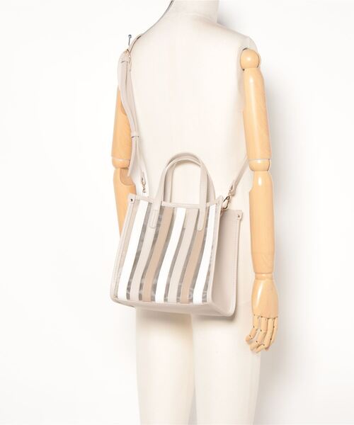 T・S・L（ティーエスエル）の「【T.S.L】ストライプクリアバッグ(836461)（ハンドバッグ・レディース・ブラック/グリーン/ベージュ・ALL）」の9枚目の写真