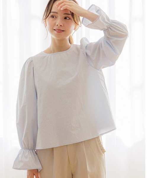 flower(フラワー)の「スプリンジーリボンブラウス(シャツ/ブラウス・レディース・ホワイト/ブルー・FREE)」の2枚目の写真