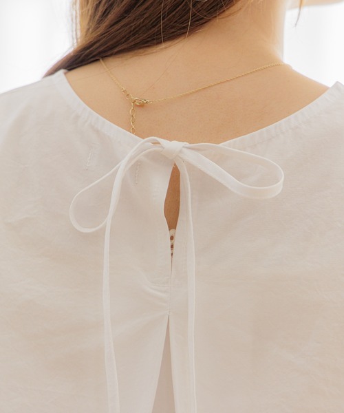 flower(フラワー)の「スプリンジーリボンブラウス(シャツ/ブラウス・レディース・ホワイト/ブルー・FREE)」の3枚目の写真